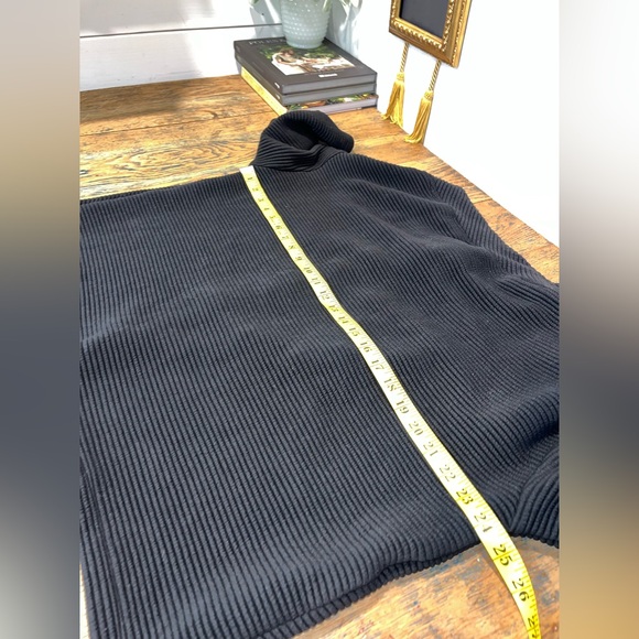 PLEASE Black Ribbed Open Cardigan – Size M - Picture 6 of 7